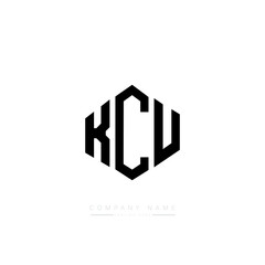 KCU letter logo design with polygon shape. KCU polygon logo monogram. KCU cube logo design. KCU hexagon vector logo template white and black colors. KCU monogram, KCU business and real estate logo. 