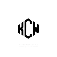 KCW letter logo design with polygon shape. KCW polygon logo monogram. KCW cube logo design. KCW hexagon vector logo template white and black colors. KCW monogram, KCW business and real estate logo. 