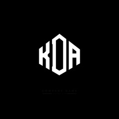 KDA letter logo design with polygon shape. KDA polygon logo monogram. KDA cube logo design. KDA hexagon vector logo template white and black colors. KDA monogram, KDA business and real estate logo. 
