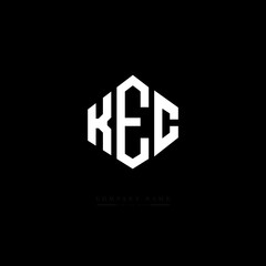 KEC letter logo design with polygon shape. KEC polygon logo monogram. KEC cube logo design. KEC hexagon vector logo template white and black colors. KEC monogram, KEC business and real estate logo. 