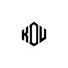 KDU letter logo design with polygon shape. KDU polygon logo monogram. KDU cube logo design. KDU hexagon vector logo template white and black colors. KDU monogram, KDU business and real estate logo. 