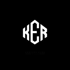KER letter logo design with polygon shape. KER polygon logo monogram. KER cube logo design. KER hexagon vector logo template white and black colors. KER monogram, KER business and real estate logo. 