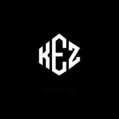 KEZ letter logo design with polygon shape. KEZ polygon logo monogram. KEZ cube logo design. KEZ hexagon vector logo template white and black colors. KEZ monogram, KEZ business and real estate logo. 