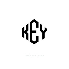 KEY letter logo design with polygon shape. KEY polygon logo monogram. KEY cube logo design. KEY hexagon vector logo template white and black colors. KEY monogram, KEY business and real estate logo. 