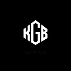 KGB letter logo design with polygon shape. KGB polygon logo monogram. KGB cube logo design. KGB hexagon vector logo template white and black colors. KGB monogram, KGB business and real estate logo.  - obrazy, fototapety, plakaty