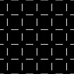 Classic monochrome minimalistic seamless pattern with dashes. Vector illustration. White stripes on a black background.
