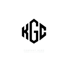 KGC letter logo design with polygon shape. KGC polygon logo monogram. KGC cube logo design. KGC hexagon vector logo template white and black colors. KGC monogram, KGC business and real estate logo. 