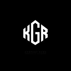 KGR letter logo design with polygon shape. KGR polygon logo monogram. KGR cube logo design. KGR hexagon vector logo template white and black colors. KGR monogram, KGR business and real estate logo. 