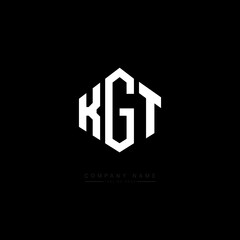 KGT letter logo design with polygon shape. KGT polygon logo monogram. KGT cube logo design. KGT hexagon vector logo template white and black colors. KGT monogram, KGT business and real estate logo. 