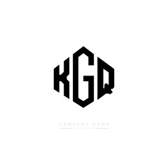 KGQ letter logo design with polygon shape. KGQ polygon logo monogram. KGQ cube logo design. KGQ hexagon vector logo template white and black colors. KGQ monogram, KGQ business and real estate logo. 