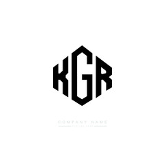 KGR letter logo design with polygon shape. KGR polygon logo monogram. KGR cube logo design. KGR hexagon vector logo template white and black colors. KGR monogram, KGR business and real estate logo. 