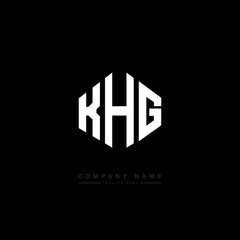 KHG letter logo design with polygon shape. KHG polygon logo monogram. KHG cube logo design. KHG hexagon vector logo template white and black colors. KHG monogram, KHG business and real estate logo. 