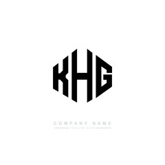 KHG letter logo design with polygon shape. KHG polygon logo monogram. KHG cube logo design. KHG hexagon vector logo template white and black colors. KHG monogram, KHG business and real estate logo. 