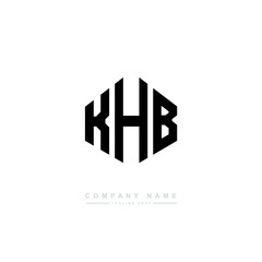 KHB letter logo design with polygon shape. KHB polygon logo monogram. KHB cube logo design. KHB hexagon vector logo template white and black colors. KHB monogram, KHB business and real estate logo. 