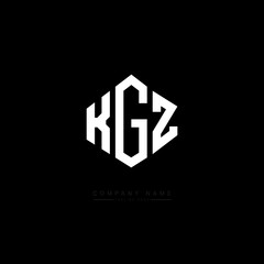 KGZ letter logo design with polygon shape. KGZ polygon logo monogram. KGZ cube logo design. KGZ hexagon vector logo template white and black colors. KGZ monogram, KGZ business and real estate logo. 
