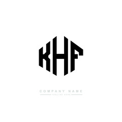 KHF letter logo design with polygon shape. KHF polygon logo monogram. KHF cube logo design. KHF hexagon vector logo template white and black colors. KHF monogram, KHF business and real estate logo. 