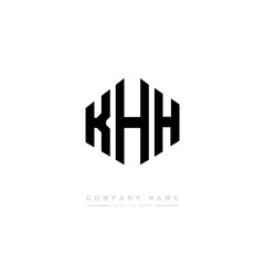 KHH letter logo design with polygon shape. KHH polygon logo monogram. KHH cube logo design. KHH hexagon vector logo template white and black colors. KHH monogram, KHH business and real estate logo. 