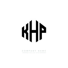 KHP letter logo design with polygon shape. KHP polygon logo monogram. KHP cube logo design. KHP hexagon vector logo template white and black colors. KHP monogram, KHP business and real estate logo. 