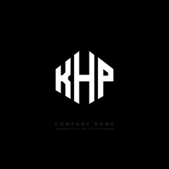 KHP letter logo design with polygon shape. KHP polygon logo monogram. KHP cube logo design. KHP hexagon vector logo template white and black colors. KHP monogram, KHP business and real estate logo. 
