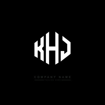 KHJ letter logo design with polygon shape. KHJ polygon logo monogram. KHJ cube logo design. KHJ hexagon vector logo template white and black colors. KHJ monogram, KHJ business and real estate logo. 