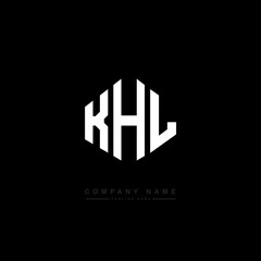 KHL letter logo design with polygon shape. KHL polygon logo monogram. KHL cube logo design. KHL hexagon vector logo template white and black colors. KHL monogram, KHL business and real estate logo. 