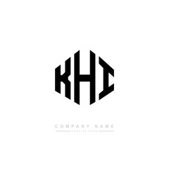 KHI letter logo design with polygon shape. KHI polygon logo monogram. KHI cube logo design. KHI hexagon vector logo template white and black colors. KHI monogram, KHI business and real estate logo. 