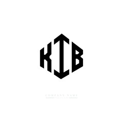 KIB letter logo design with polygon shape. KIB polygon logo monogram. KIB cube logo design. KIB hexagon vector logo template white and black colors. KIB monogram, KIB business and real estate logo. 