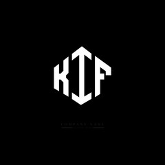 KIF letter logo design with polygon shape. KIF polygon logo monogram. KIF cube logo design. KIF hexagon vector logo template white and black colors. KIF monogram, KIF business and real estate logo. 