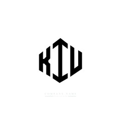 KIU letter logo design with polygon shape. KIU polygon logo monogram. KIU cube logo design. KIU hexagon vector logo template white and black colors. KIU monogram, KIU business and real estate logo. 