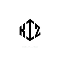 KIZ letter logo design with polygon shape. KIZ polygon logo monogram. KIZ cube logo design. KIZ hexagon vector logo template white and black colors. KIZ monogram, KIZ business and real estate logo. 