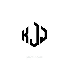 KJJ letter logo design with polygon shape. KJJ polygon logo monogram. KJJ cube logo design. KJJ hexagon vector logo template white and black colors. KJJ monogram, KJJ business and real estate logo. 