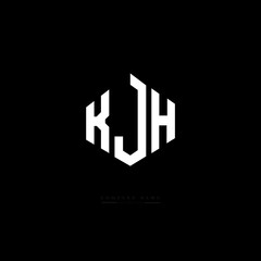 KJH letter logo design with polygon shape. KJH polygon logo monogram. KJH cube logo design. KJH hexagon vector logo template white and black colors. KJH monogram, KJH business and real estate logo. 