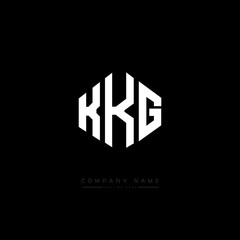 KKG letter logo design with polygon shape. KKG polygon logo monogram. KKG cube logo design. KKG hexagon vector logo template white and black colors. KKG monogram, KKG business and real estate logo. 
