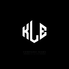 KLE letter logo design with polygon shape. KLE polygon logo monogram. KLE cube logo design. KLE hexagon vector logo template white and black colors. KLE monogram, KLE business and real estate logo. 