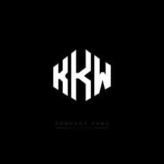 KKW letter logo design with polygon shape. KKW polygon logo monogram. KKW cube logo design. KKW hexagon vector logo template white and black colors. KKW monogram, KKW business and real estate logo. 