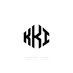 KKI letter logo design with polygon shape. KKI polygon logo monogram. KKI cube logo design. KKI hexagon vector logo template white and black colors. KKI monogram, KKI business and real estate logo. 