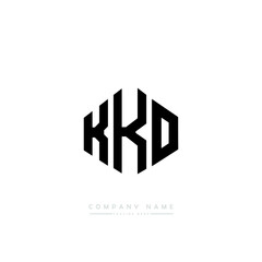 KKO letter logo design with polygon shape. KKO polygon logo monogram. KKO cube logo design. KKO hexagon vector logo template white and black colors. KKO monogram, KKO business and real estate logo.  