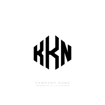 KKN letter logo design with polygon shape. KKN polygon logo monogram. KKN cube logo design. KKN hexagon vector logo template white and black colors. KKN monogram, KKN business and real estate logo. 