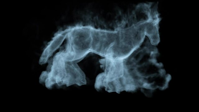 Smoke horse running seamless loop