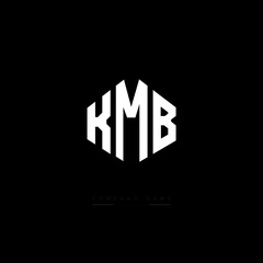 KMB letter logo design with polygon shape. KMB polygon logo monogram. KMB cube logo design. KMB hexagon vector logo template white and black colors. KMB monogram, KMB business and real estate logo. 