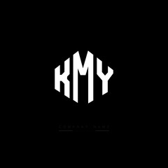 KMY letter logo design with polygon shape. KMY polygon logo monogram. KMY cube logo design. KMY hexagon vector logo template white and black colors. KMY monogram, KMY business and real estate logo. 