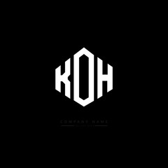 KOH letter logo design with polygon shape. KOH polygon logo monogram. KOH cube logo design. KOH hexagon vector logo template white and black colors. KOH monogram, KOH business and real estate logo. 