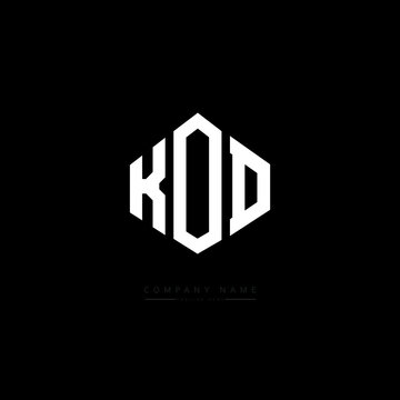 KOD letter logo design with polygon shape. KOD polygon logo monogram. KOD cube logo design. KOD hexagon vector logo template white and black colors. KOD monogram, KOD business and real estate logo. 