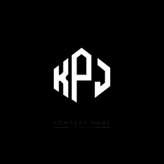 KPJ letter logo design with polygon shape. KPJ polygon logo monogram. KPJ cube logo design. KPJ hexagon vector logo template white and black colors. KPJ monogram, KPJ business and real estate logo. 