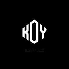KOY letter logo design with polygon shape. KOY polygon logo monogram. KOY cube logo design. KOY hexagon vector logo template white and black colors. KOY monogram, KOY business and real estate logo. 