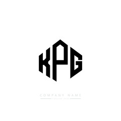 KPG letter logo design with polygon shape. KPG polygon logo monogram. KPG cube logo design. KPG hexagon vector logo template white and black colors. KPG monogram, KPG business and real estate logo. 