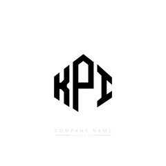 KPI letter logo design with polygon shape. KPI polygon logo monogram. KPI cube logo design. KPI hexagon vector logo template white and black colors. KPI monogram, KPI business and real estate logo. 