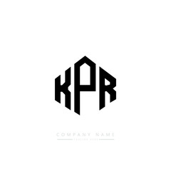 KPR letter logo design with polygon shape. KPR polygon logo monogram. KPR cube logo design. KPR hexagon vector logo template white and black colors. KPR monogram, KPR business and real estate logo. 