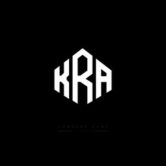 KRA letter logo design with polygon shape. KRA polygon logo monogram. KRA cube logo design. KRA hexagon vector logo template white and black colors. KRA monogram, KRA business and real estate logo. 