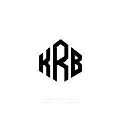KRB letter logo design with polygon shape. KRB polygon logo monogram. KRB cube logo design. KRB hexagon vector logo template white and black colors. KRB monogram, KRB business and real estate logo. 